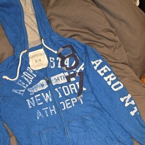 Aeropostale Royal Blue Hoodie with White Accents